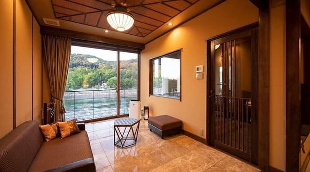 [RAN] Deluxe Twin, Uji River View with Half Open-Air Bath