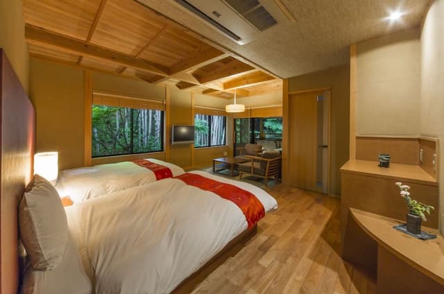 Annex SORA - Premium Twin Room with Partial Open-air Bath