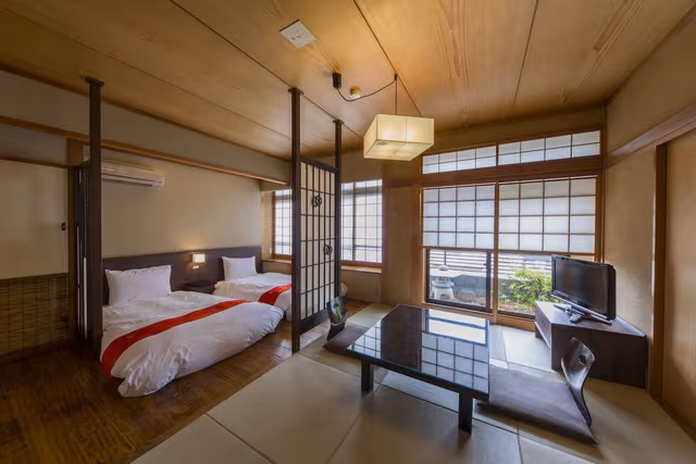 Main Building IORI - Triple Room with Partial Open-air Hot Spring Bath