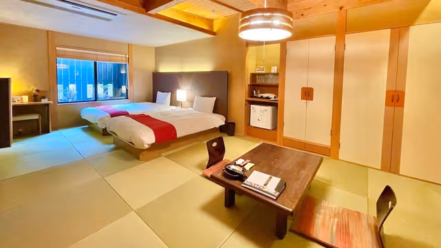 Annex KAWA/YAMA/TSUKI - Triple Room with Partial Open-air Hot Spring Bath