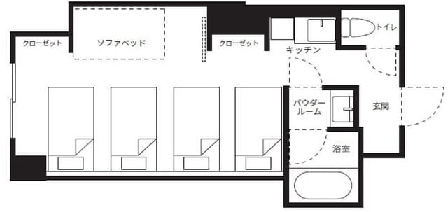 [Standard 5 Beds] Large Bathroom/35m2, Non Smoking