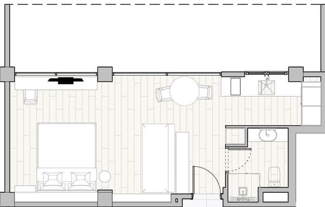 Family Studio Suite, 1 King Bed with Sofa bed, Garden View
