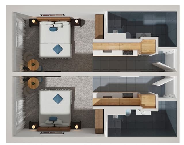 Interconnecting Studio Apartments