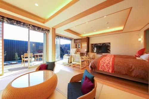Standard Room with Terrace and Open-Air Bath and Tatami Area - B - Hanayoshi Area