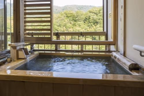 Japanese-Style Family Room with Open-Air Bath