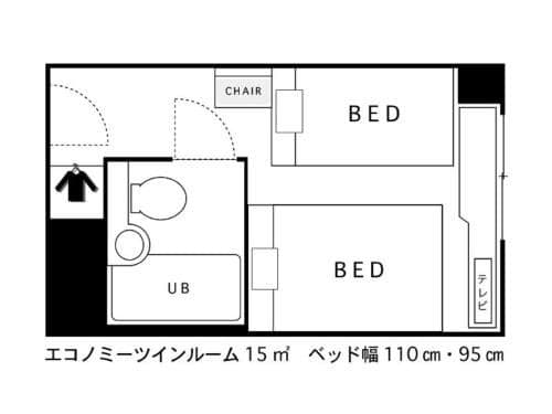 Economy Twin Room - Non-Smoking