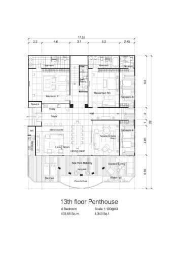 4-Bedroom Penthouse Sea view Suite