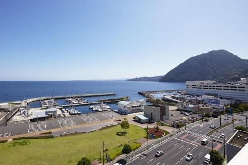Family Room with Tatami Area with Beppu Bay View