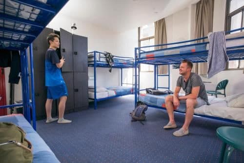 Bed in 6-Bed Male Dormitory Room with Shared Bathroom