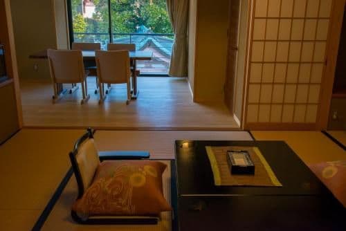 Japanese-Style Family Room with Dining Area