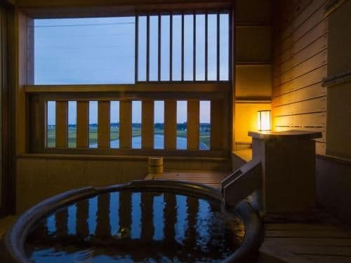 Modern Japanese-Style Twin Room with Open-Air Bath