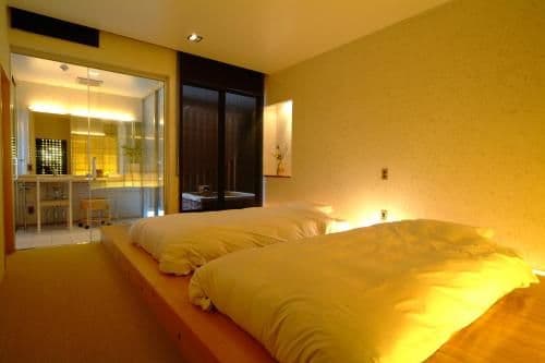 Deluxe Twin Room with Tatami Area and Open-Air Bath ( Up to 2 people )