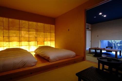 Deluxe Twin Room with Tatami Area and Open-Air Bath ( Up to 2 people )