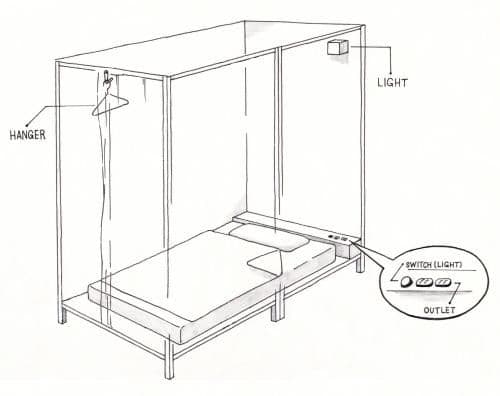 Single Bed in Dormitory Room