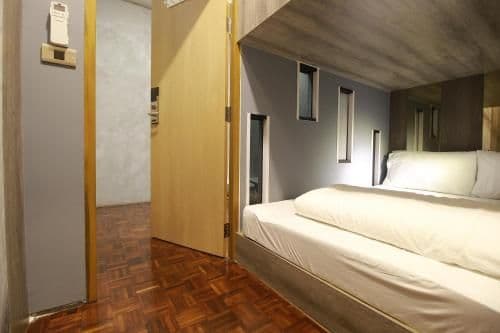 Private Double Bed Capsule Room with Shared Bathroom