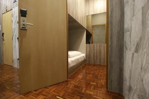 Private Double Bed Capsule Room with Shared Bathroom
