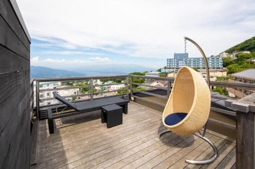 Japanese-Style Room with Open-Air Bath and Wooden Deck Balcony - North Wing