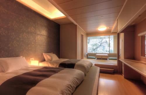 Twin Room with Private Open-Air Bath and Valley View - A - Non-Smoking