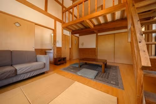 Family Room with Loft and Shared Bathroom