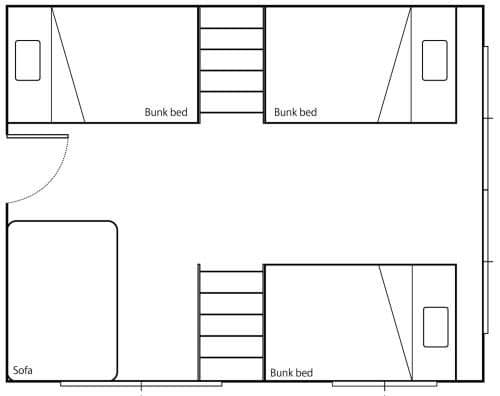 Bed in 6-Bed Female Dormitory Room