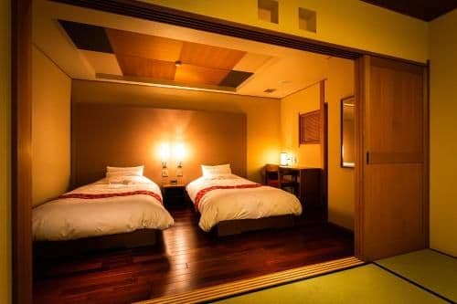 Room with Tatami Area with Open-Air Bath and Sea View