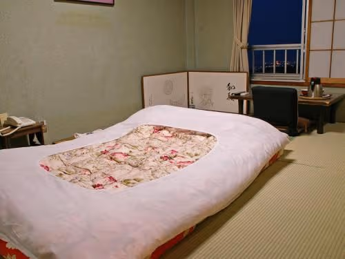 Japanese-Style Twin Room with Shared Bathroom and City View