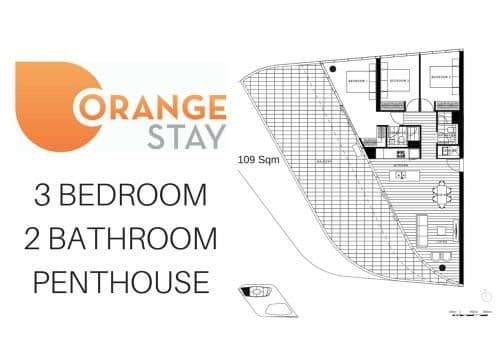 Three-Bedroom Two-Bathroom Penthouse Apartment