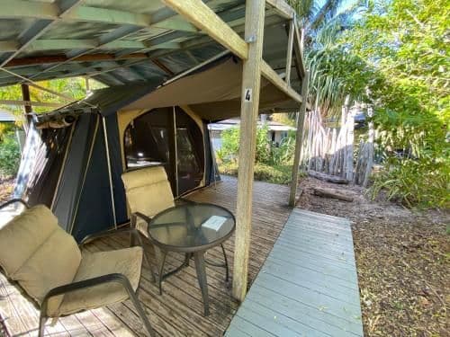 Twin Tent with Shared Bathroom