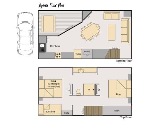 Two-Bedroom, Two-Storey Lodge - Ngurra