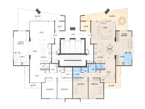 Three-Bedroom Apartment