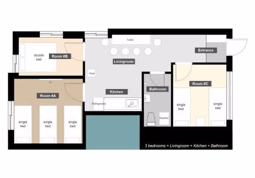 Three-Bedroom Apartment
