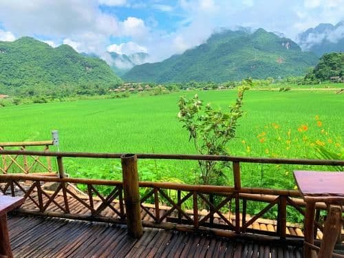mai chau rice fields homestay