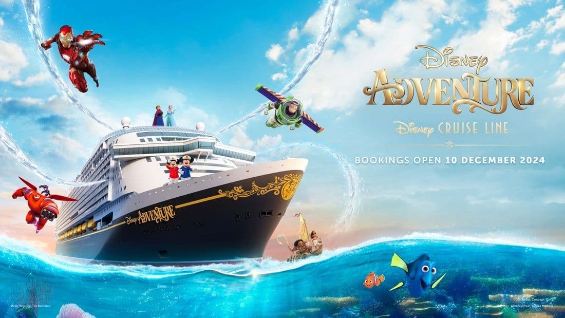 แพ็กเกจล่องเรือสำราญ Disney Adventure 3 คืนจากสิงคโปร์