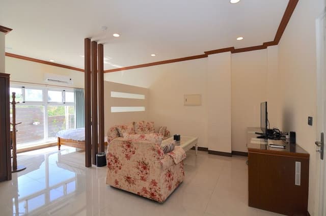 Large Family Room with Mountain View