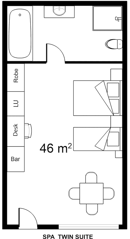 Standard Twin Room, Multiple Beds, Bathtub
