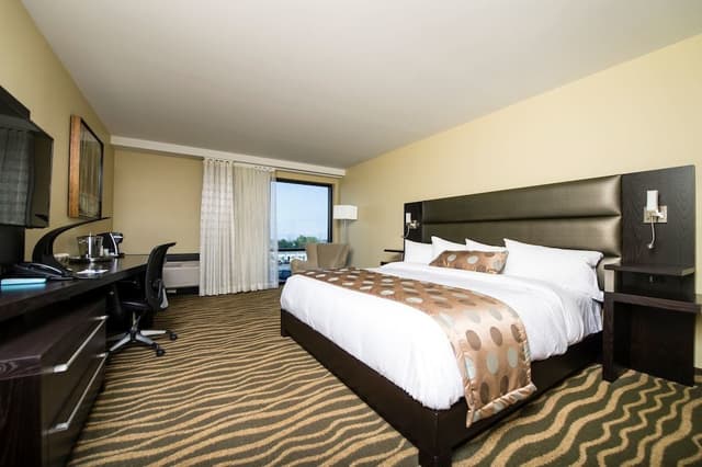 Aqua room with 1 king bed, river view