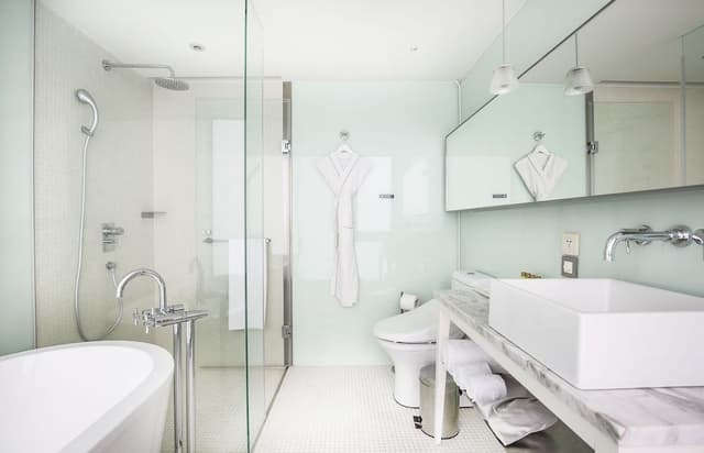 Corner Room, Bathtub, City View