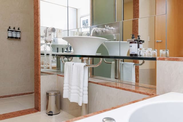 1 KING BED DELUXE BATHROOM STREET VIEW