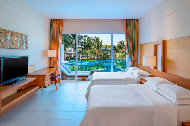 Guest Room, 2 Double, Sofa Bed, Poolside View, Large Lagoon Access
