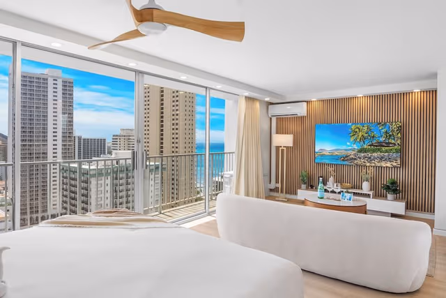 Premium Studio, 1 King Bed, Kitchenette, Partial Ocean View (0158)