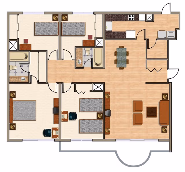 Family Apartment, 4 Bedrooms