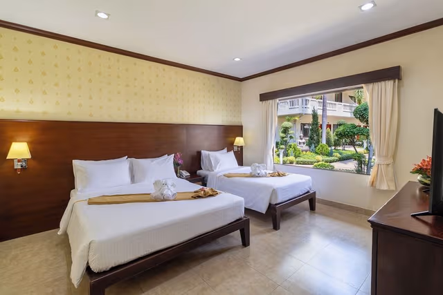 Deluxe Apartment, 2 Twin Beds, Garden View