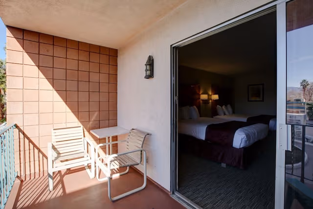 Standard Double Room, 2 Queen Beds, Balcony, Pool View