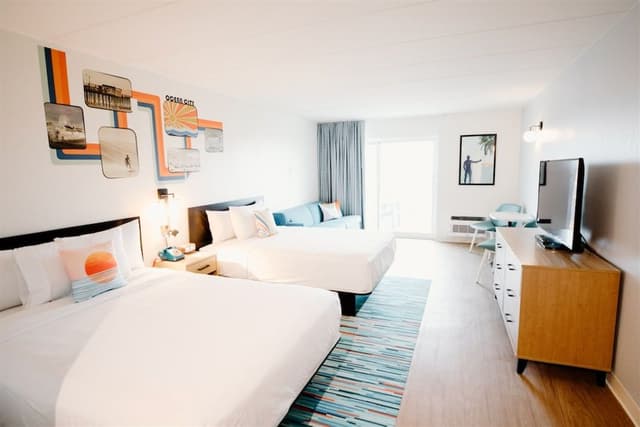 Standard View 2 Queen Beds with Pullout Sofa and Balcony