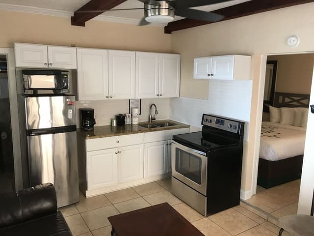Room, 2 Double Beds and 1 Sofa bed, Kitchen, Courtyard view, 1st Floor