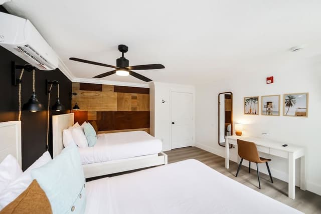 Standard Room, 2 Double Beds, Private Bathroom (Self check-in)