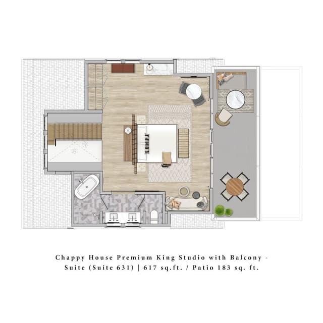 Premium Suite, 1 King Bed (Chappy House)