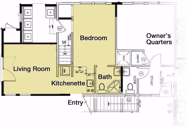 One Bed Apartment Room 1