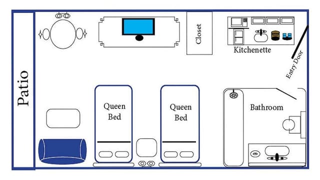 Standard Room, 2 Queen Beds, Patio
