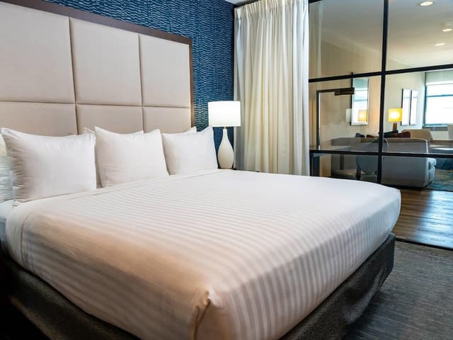 Deluxe City View Suite, 1 King Bed with Sofa Bed, Separate Living/Ding Area, Shower only